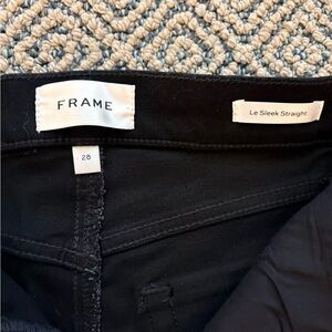 Frame Denim Women's Sleek Black Straight Leg Jeans